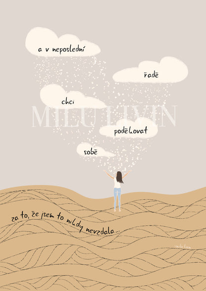 Chci poděkovat sobě - Umělecký tisk